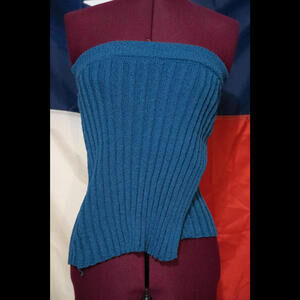 Blue Knit Small Layered Skirt/Top